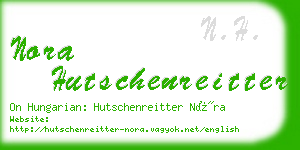 nora hutschenreitter business card